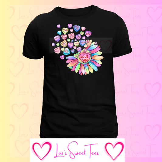 Valentine's Flower Hearts Tee